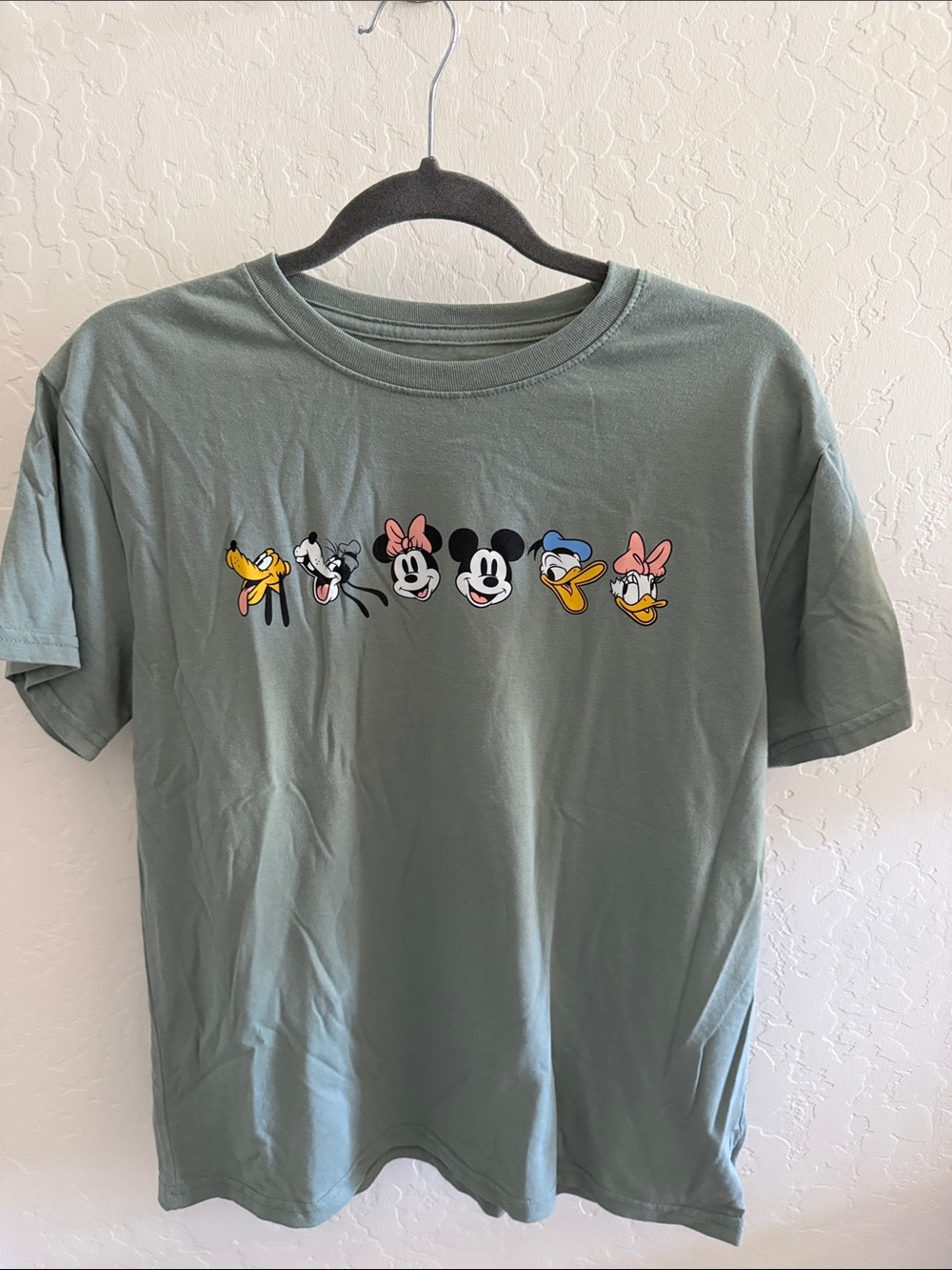 Mickey and Friends Sage Green Tee with Classic Character Faces